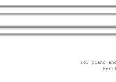 Antti Tolvi, piano & pause